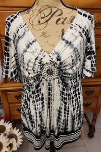 Dressy blouse with beaded accent